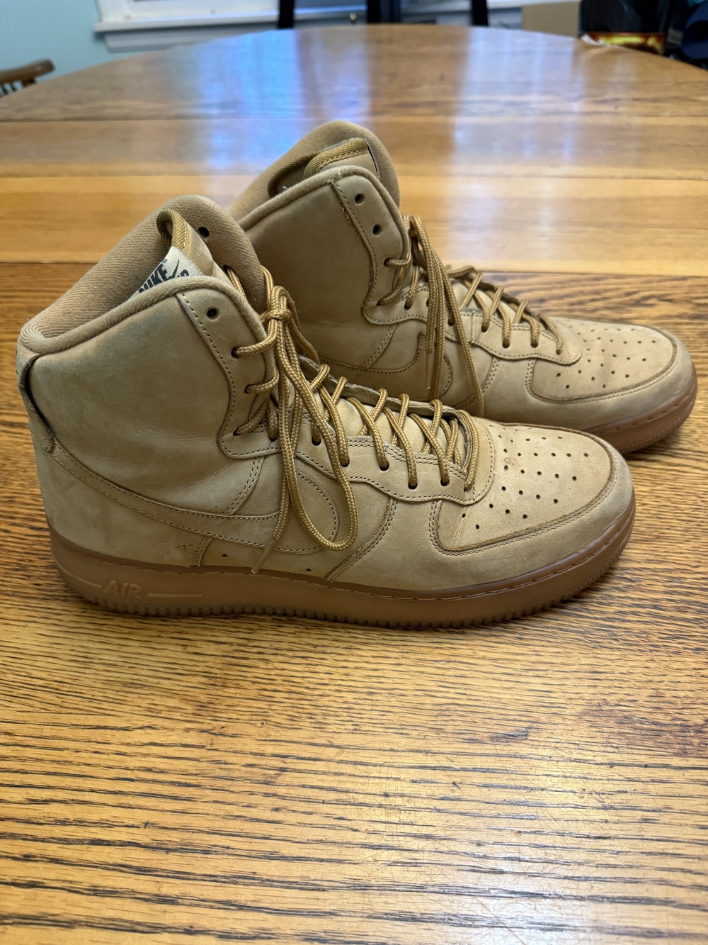 Nike Air Force 1 High Shoes Mens Size 12 806403-200 Nubuck Boots